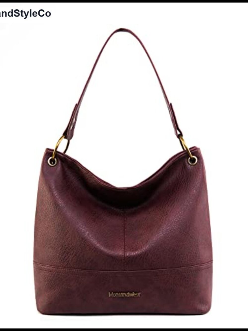 Vegan Leather Slouchy Hobo Bag Shoulder Tote Handbag